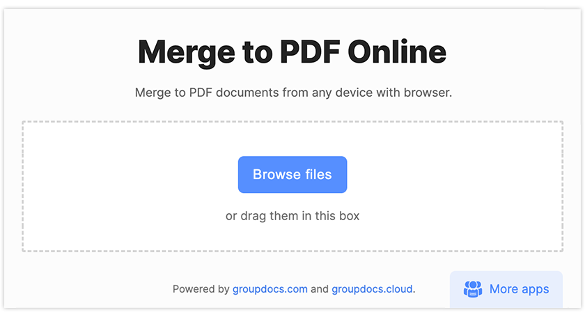 دمج الملفات في PDF Online