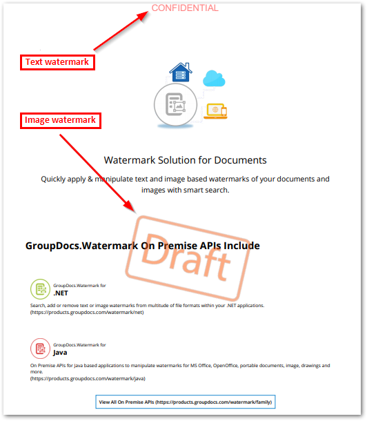 ملف PDF به علامات مائية - GroupDocs