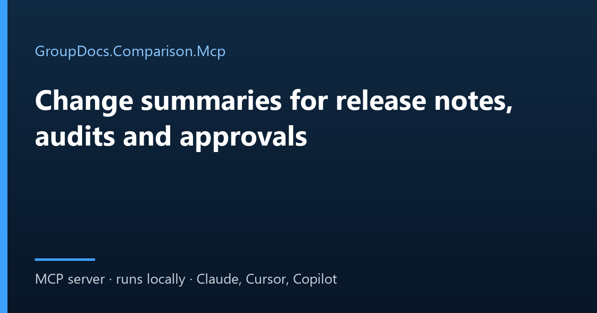 Summarize document changes with AI: analyze_changes in GroupDocs.Comparison.Mcp