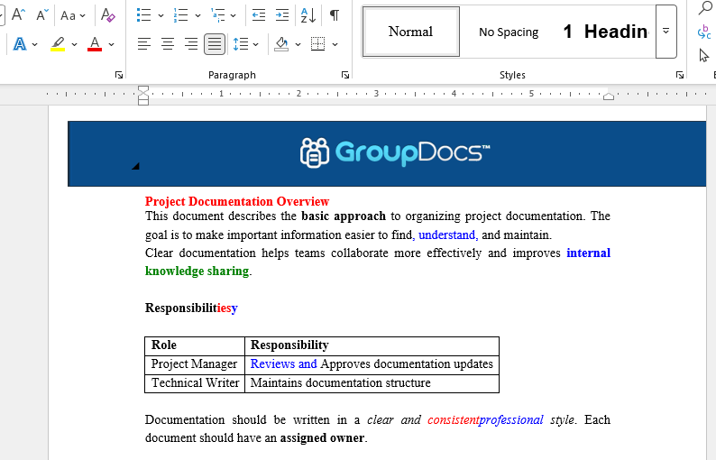 Comparison result in highlight mode