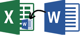 Vložte soubor aplikace Word do tabulky aplikace Excel