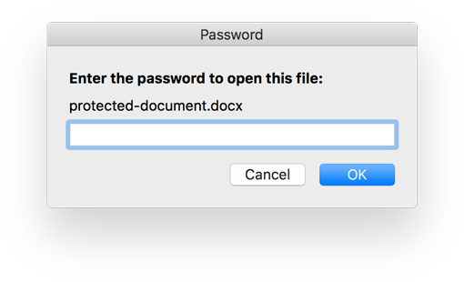 Zadejte heslo pro otevření chráněného dokumentu aplikace Word