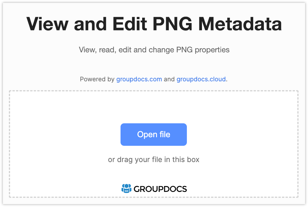 Online editor metadat PNG