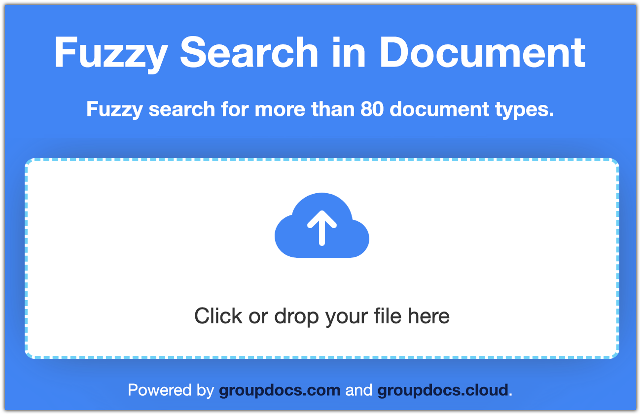Online aplikace Fuzzy Search