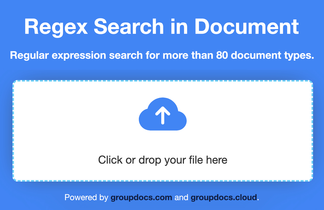 Online aplikace Regex Search