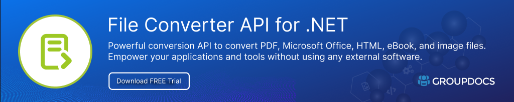 Laden Sie die Dateikonvertierungs-API für .NET herunter