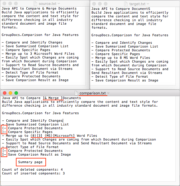 Comparer des fichiers texte à l'aide de Java
