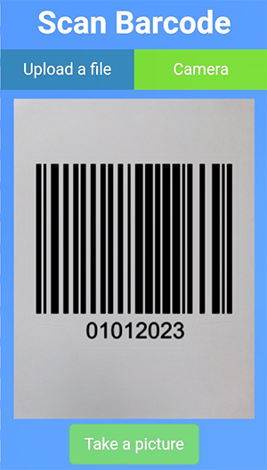 Numérisation de codes-barres à l'aide de l'appareil photo