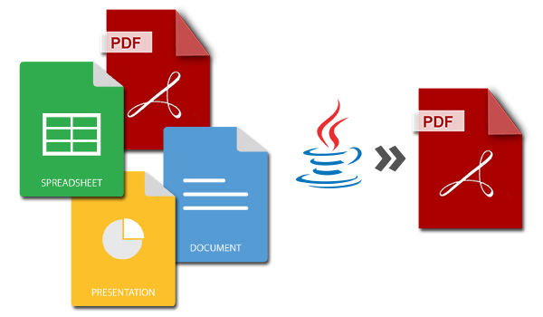 מיזוג מצגות PDF Word Excel ל-PDF אחד ב-Java