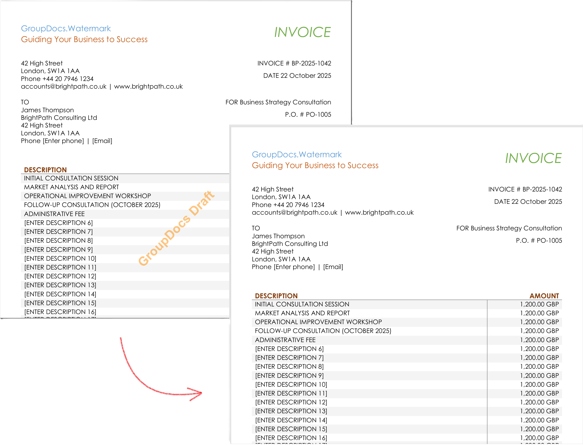 Targeted removal — only watermarks matching both text and formatting criteria are deleted