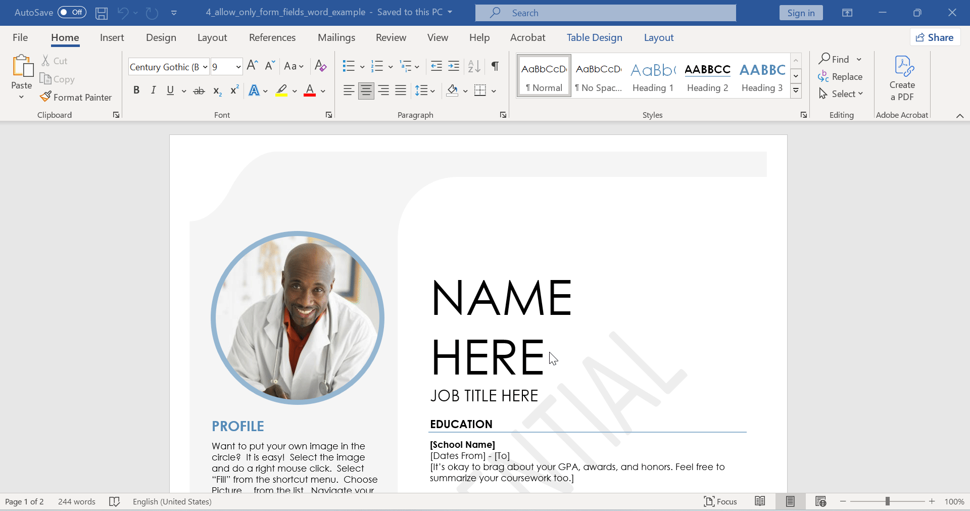 Protezione manuale tramite password in Word con problemi di layout