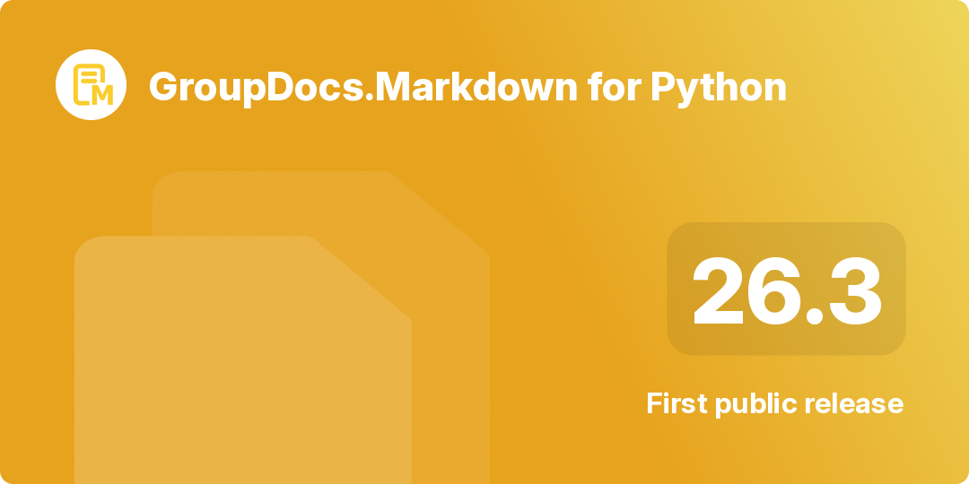GroupDocs.Markdown for Python via .NET — Export PDF, Word, Excel, and EPUB documents to Markdown