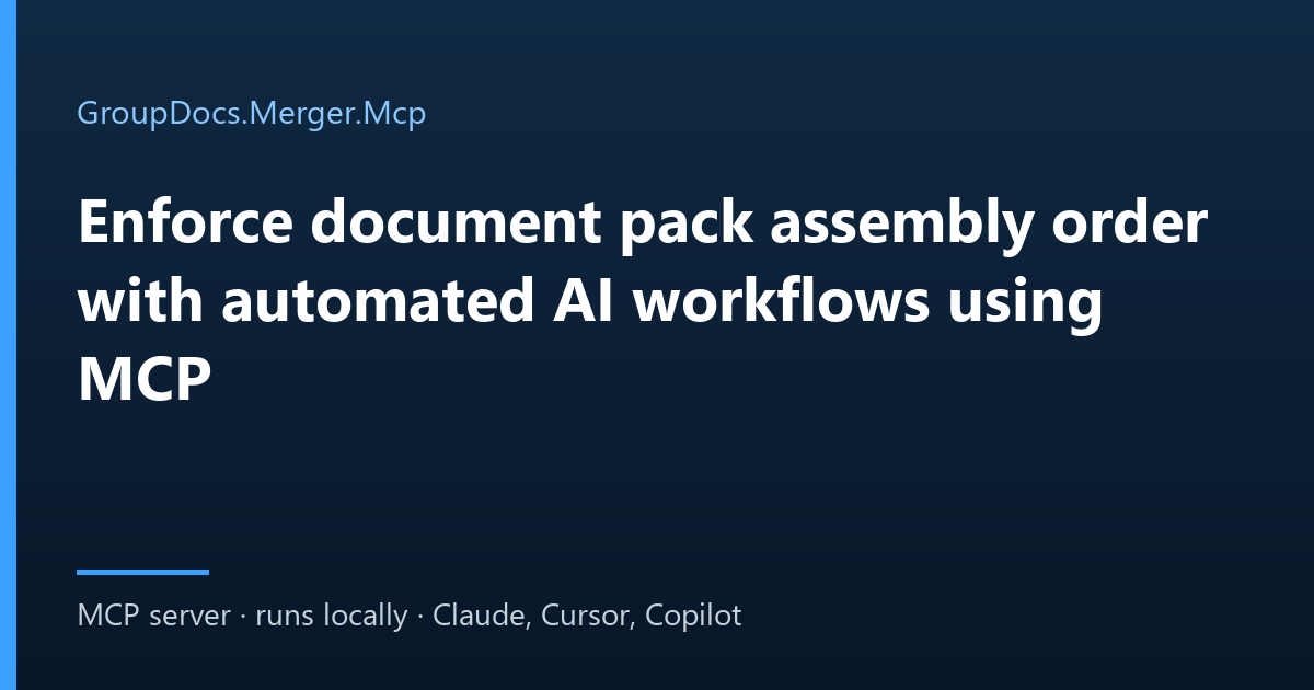 Assemble a document pack with an AI agent: numbered files merged in a fixed order