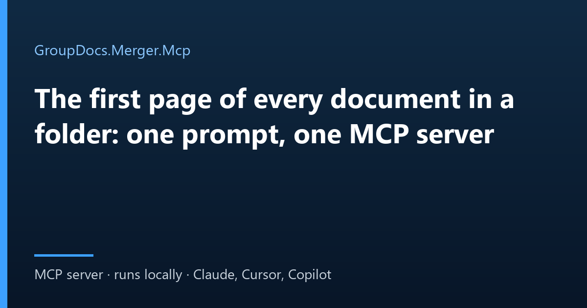 Extract pages from multiple PDFs: an AI agent takes the first page of every document in a folder