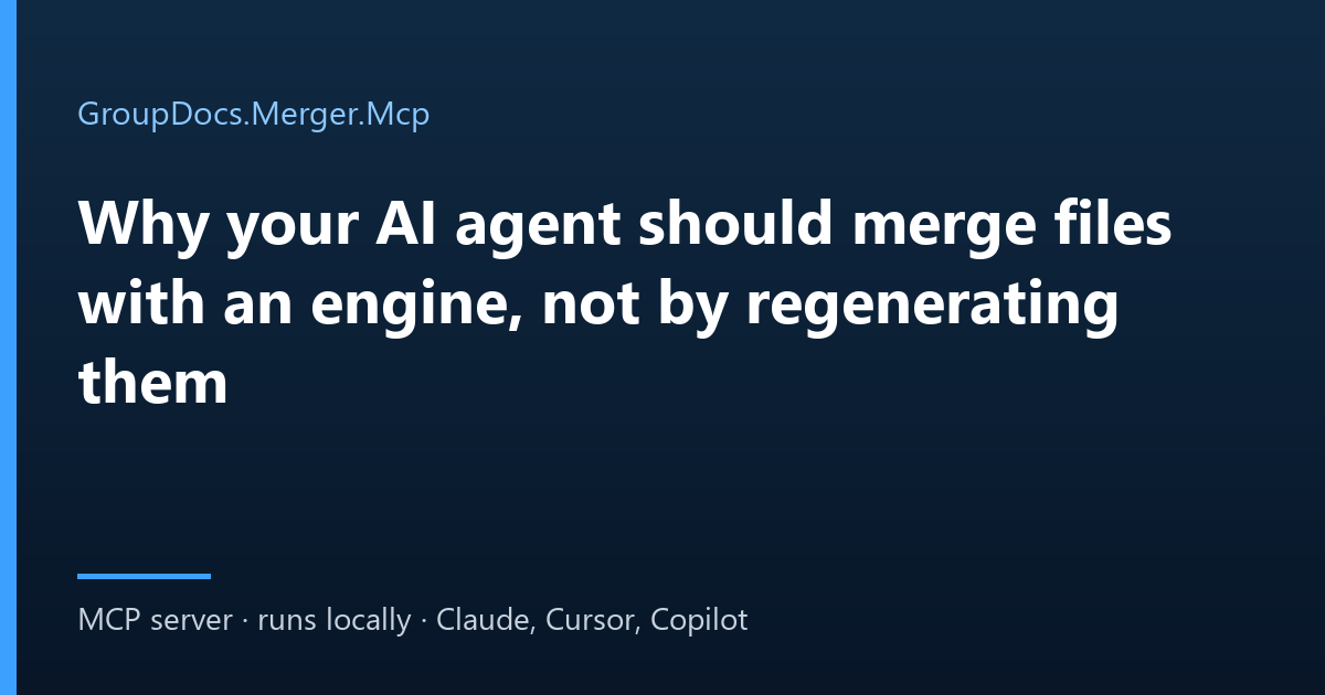 Merge documents with an AI agent: an engine combines the files instead of the model rewriting them