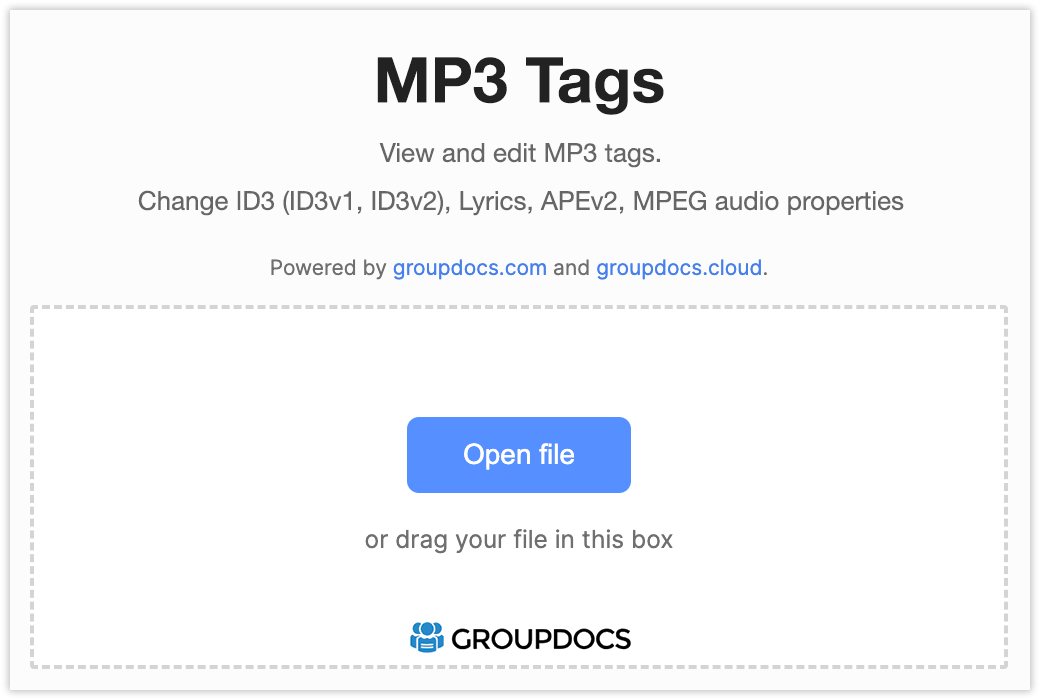 Online MP3 Tags Editor