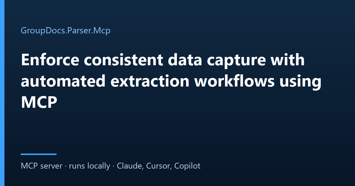 Bulk extract data from documents with an AI agent and GroupDocs.Parser.Mcp