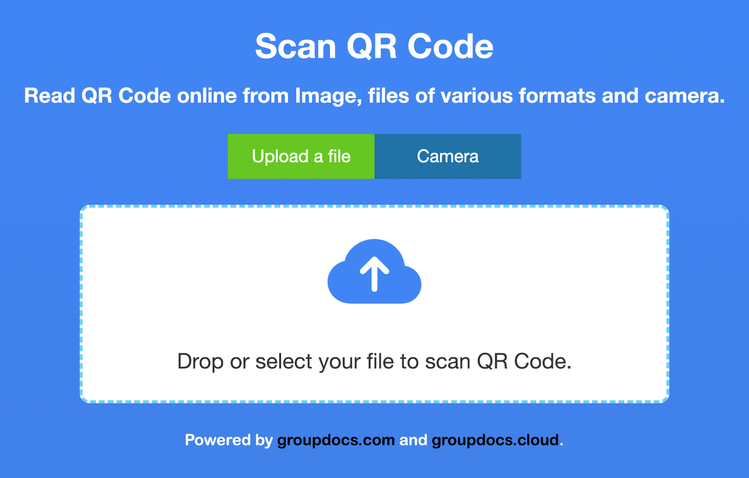 Scan QR Code Image Online