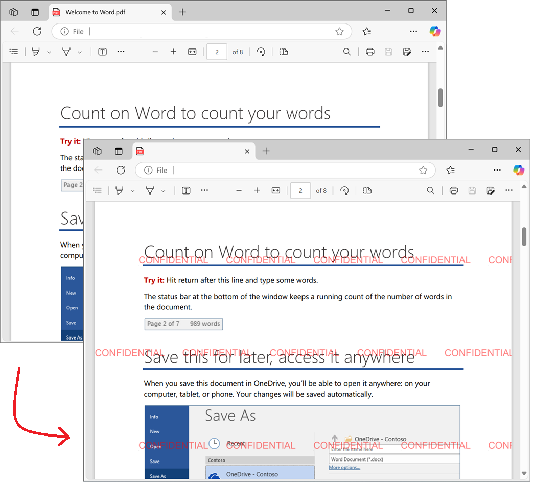 Podstawowy znak wodny tekstowy 'POUFNE' w dokumencie PDF przy użyciu Pythona