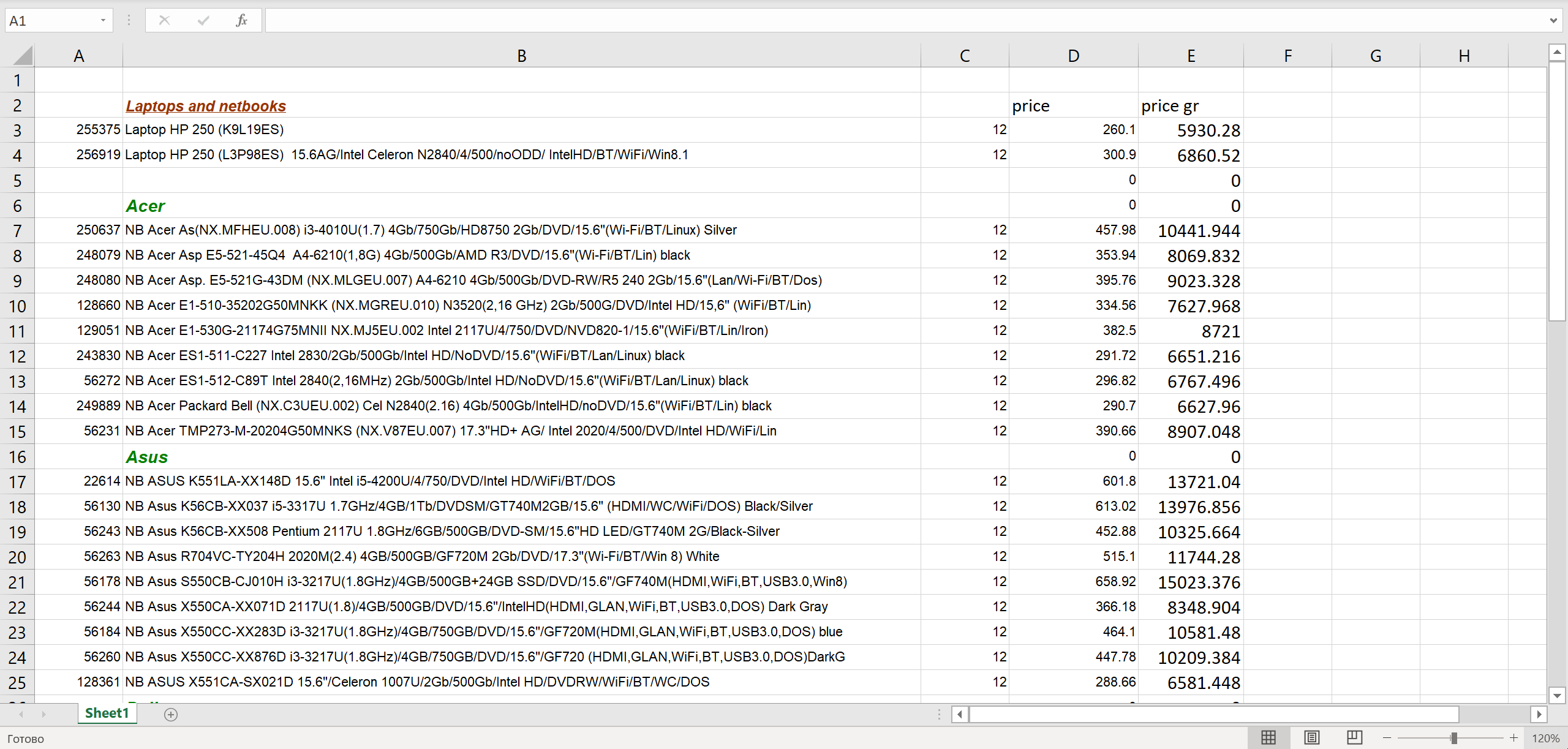 Arquivo Excel de Origem