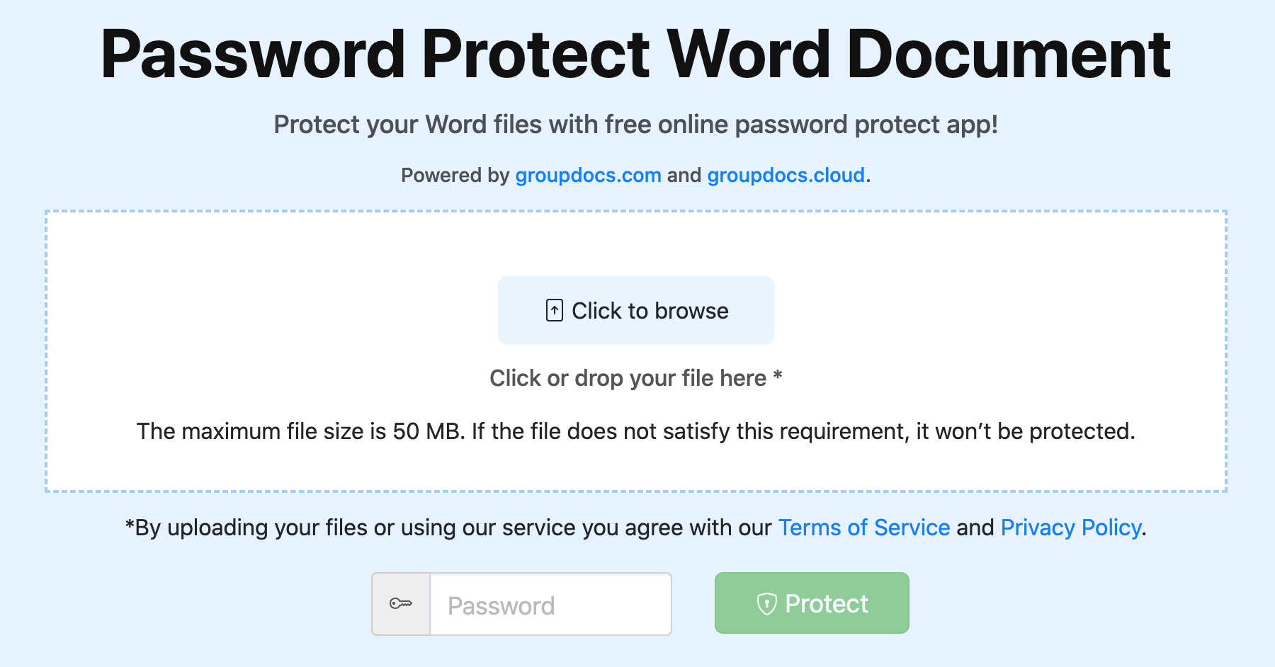 Proteger com senha documentos do Word on-line
