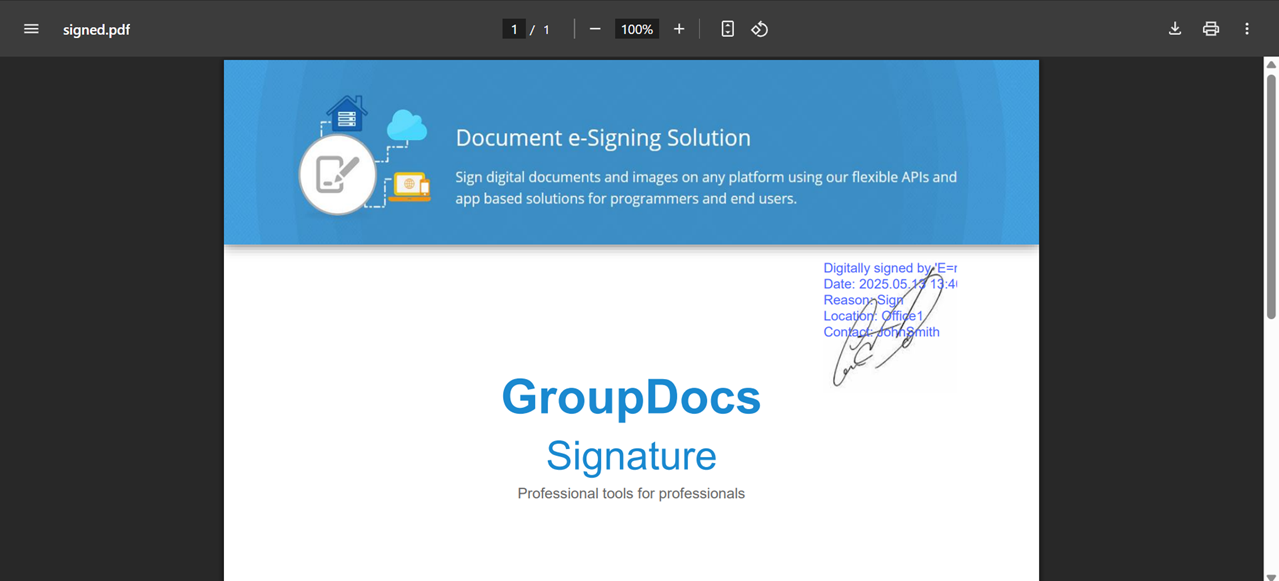 Exemplo de assinatura digital PDF profissional com validação de certificado e elemento manuscrito visual