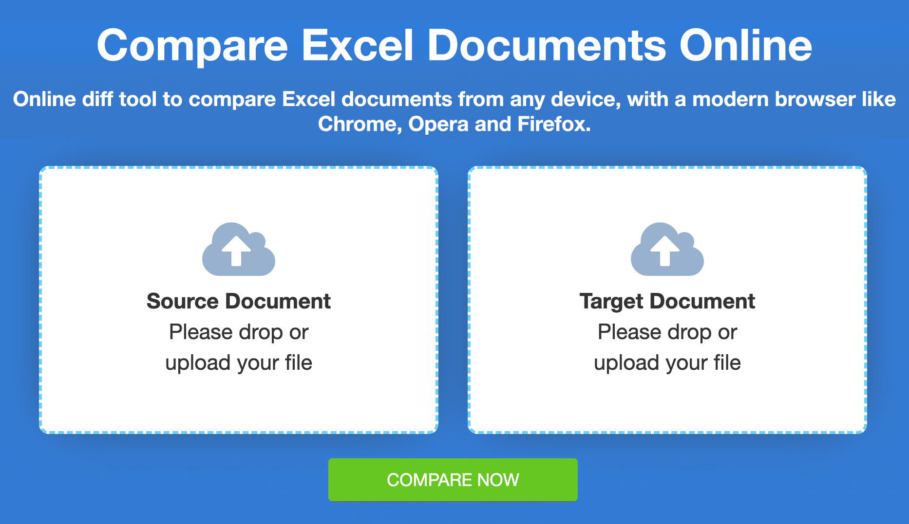 Сравните файлы Excel - онлайн бесплатное сравнение