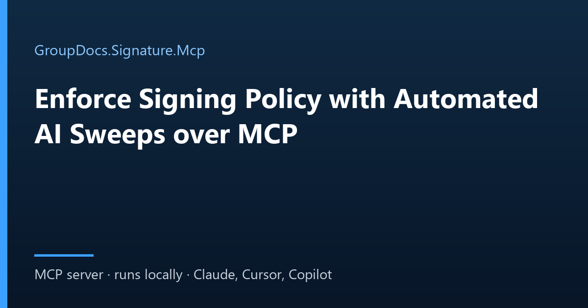 Audit signed documents with an AI agent: one table of signed, invalid and unsigned files