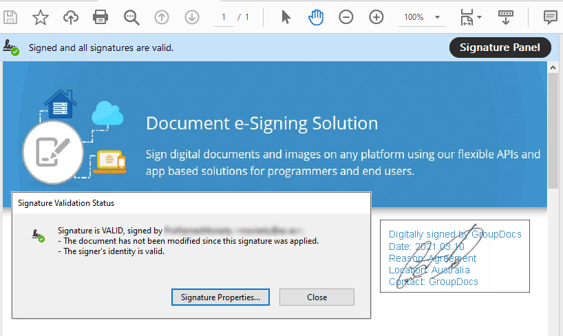 Sign PDF with Digital Certificate
