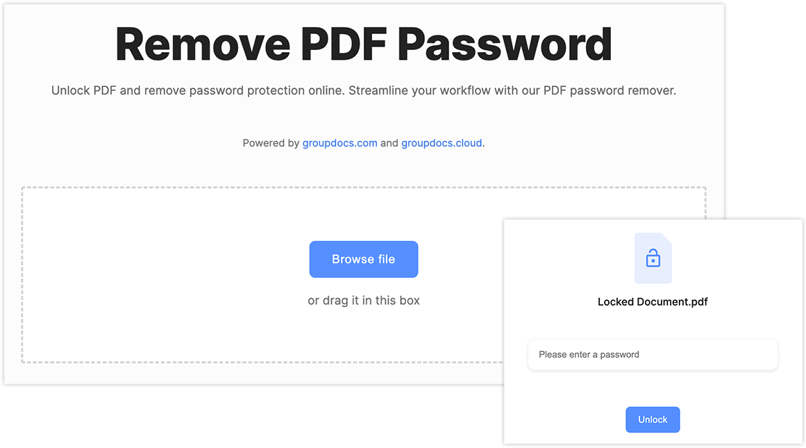 ลบรหัสผ่านออกจากไฟล์ PDF ที่ได้รับการป้องกันทางออนไลน์