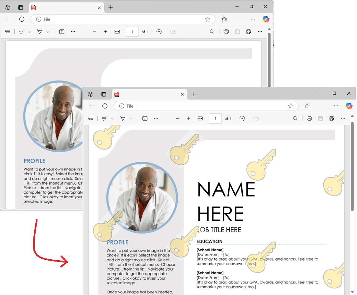 ลายน้ำโลโก้บริษัทในรูปแบบภาพแบบเรียงต่อบน PDF สำหรับการปกป้องแบรนด์และความปลอดภัย