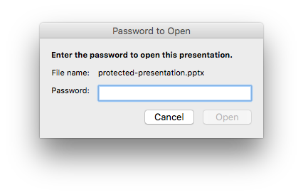 Nhập mật khẩu vào PPTX được bảo vệ