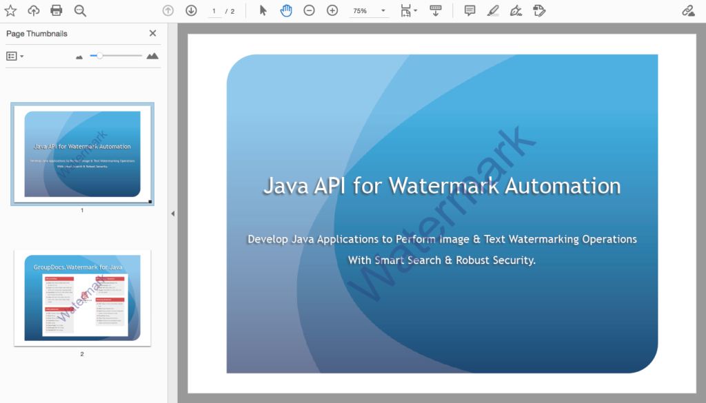 Văn bản Watermark sang PDF