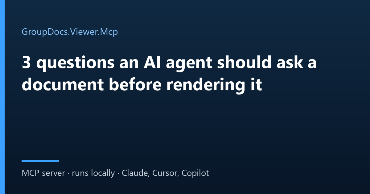 Inspect a document before rendering: an AI agent reads page count and page sizes first