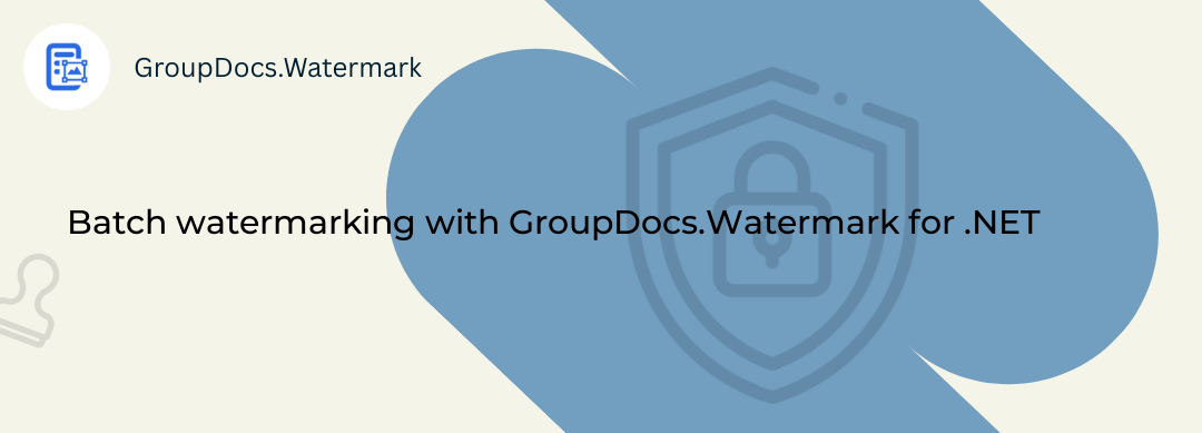 Batch watermark pipeline using GroupDocs.Watermark for .NET