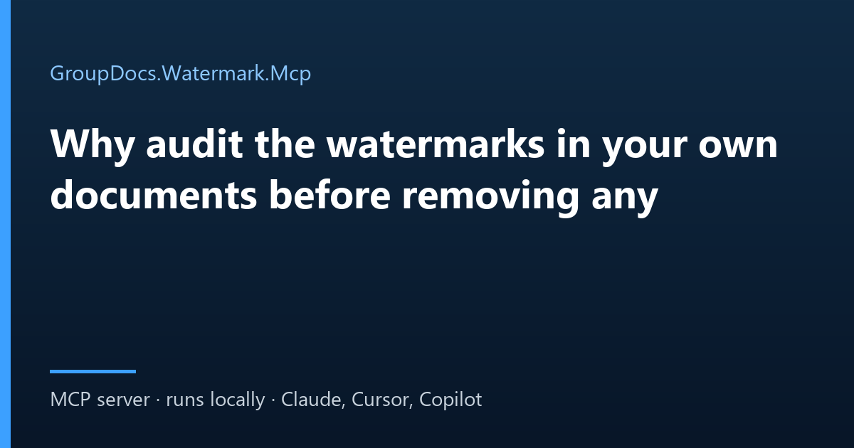 Find watermarks in documents with AI: search, review and remove stale marks from your own files