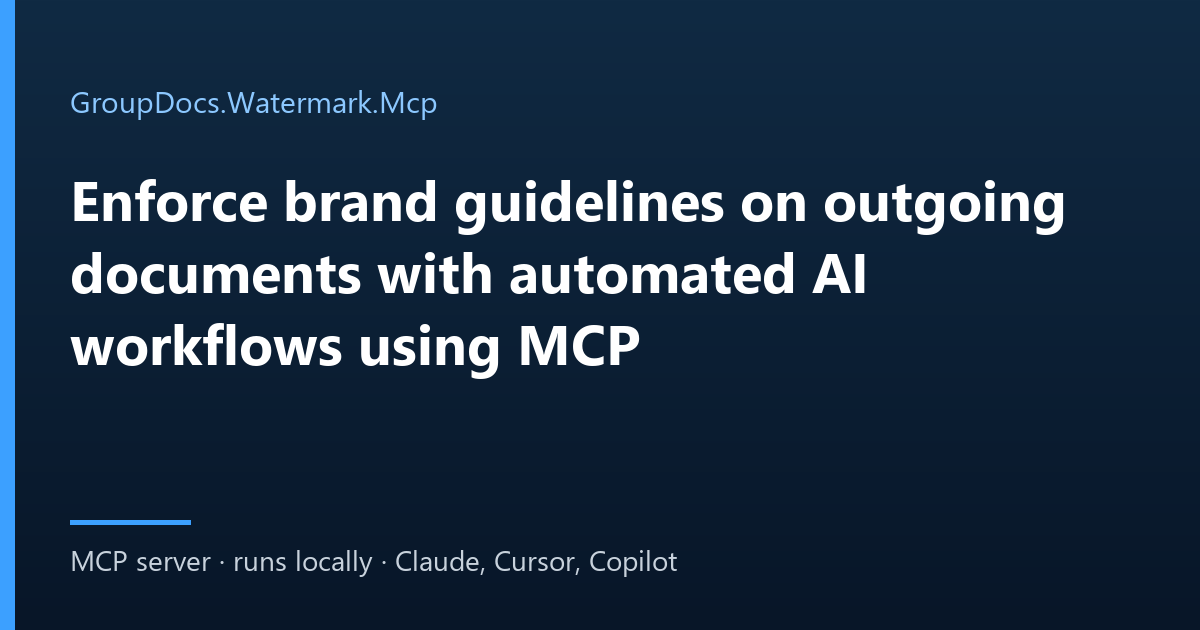 Add logo watermark to documents: an AI agent applies one brand mark across PDF, Word and image files