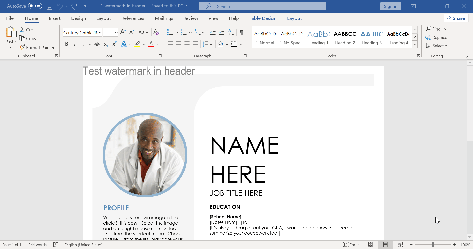 在 Microsoft Word 中移除簡單的標題水印